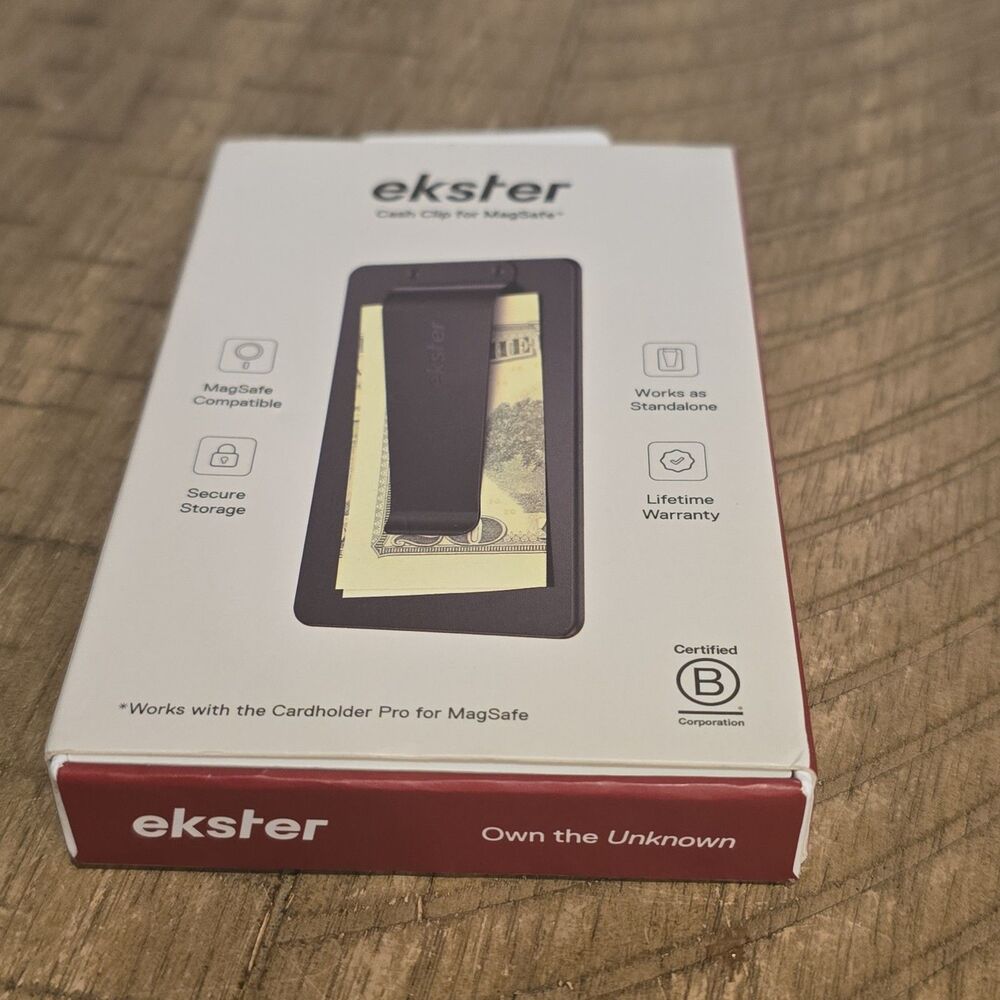 Ekster Cash Clip For Magsafe & Cardholder Pro Aluminum Modern Wallet Unused